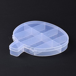 9グリッド透明プラスチックボックス  小さなジュエリーやビーズ用のリンゴ型のビーズ容器  ホワイトスモーク  17.9x16.8x2.5cm  内径：39~72x26~45mm&nbsp;LS-CON-B009-04