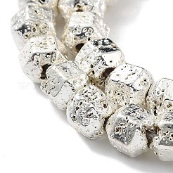 Electroplated Natural Lava Rock Beads Strands&nbsp;G-H303-A10-S01