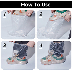 プラスチック使い捨て防水靴カバー  透明  384~390x300x0.1mm&nbsp;AJEW-WH0678-47
