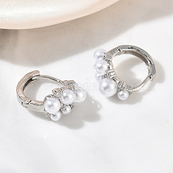 Brass Micro Pave Cubic Zirconia Hoop Earrings for Women&nbsp;EJEW-A168-17P