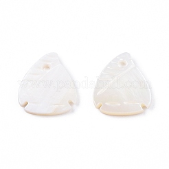 天然淡水シェルチャーム  魚の形  15x13x1~2mm  穴：0.5mm&nbsp;SHEL-N026-202