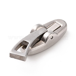 304ステンレススチール製カフスボタン金具  オーバル  ステンレス鋼色  18x7x5mm  穴：5x3mm&nbsp;STAS-B029-01