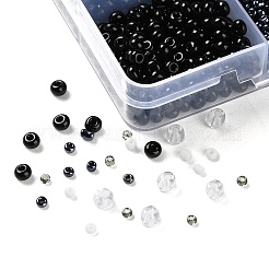 DIY 15 Grids ABS Plastic & Glass Seed Beads Jewelry Making Finding Beads Kits&nbsp;DIY-G119-02A