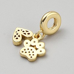 真鍮ヨーロッパダングルチャーム  ハート  ゴールドカラー  25mm  穴：4.5mm&nbsp;FIND-CJC0024-57E