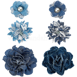 6個6スタイルの布装飾アクセサリー  花  ミックスカラー  50~95x8~15mm  1個/スタイル&nbsp;DIY-CY0003-19