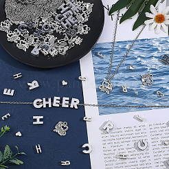 DIYネックレスキット  合金ペンダントとスライドチャームを含む  CCBプラスチックビーズ  304ステンレススチールアズキチェーンネックレス  ミックスカラー  23.6インチ（600mm）&nbsp;DIY-PH0035-30