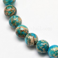 Natural Imperial Jasper Round Bead Strands&nbsp;G-I103-6mm-03