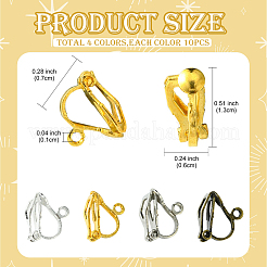 80Pcs 8 Colors Brass Clip-on Earring Findings&nbsp;FIND-YW0005-35