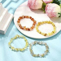 宝石ビーズストレッチブレスレット4セット  内径：2-1/8インチ（5.5cm）  4個/セット&nbsp;BJEW-JB11180