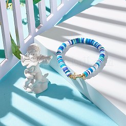 Polymer Clay Heishi Beads Stretch Bracelet for Women&nbsp;BJEW-JB07207-01