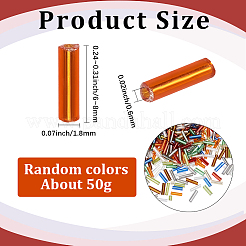 ガラスのラッパビーズ 50g  銀並ぶ  ミックスカラー  6~8x1.8mm  穴：0.6mm&nbsp;SEED-SP0001-09