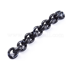 手作りアクリルローロチェーン  ベルチャーチェーン  天然石風  ブラック  リンク：20x18x8mm  約39.37インチ（1m）/連&nbsp;AJEW-JB00537-06