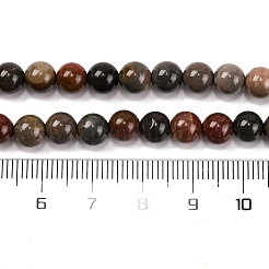 天然石ピクチャージャスパービーズ連売り  ラウンド  6mm  穴：0.7mm  約61個/連  14.96''（38センチメートル）&nbsp;G-H037-A01-01