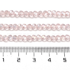 透明ガラスビーズ  32ファセット  ABカラーメッキ  ラウンド  リネン  3.5x3mm  穴：1mm  約163~166個/連  50~51cm&nbsp;LS-EGLA-A035-T3mm-B20