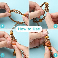 4Pcs 2 Colors Adjustable Braided Waxed Cord Macrame Pouch Bracelet Making&nbsp;MAK-CJ0001-18