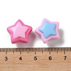 ツートンの不透明アクリルビーズ  スター  17x18x10mm  穴：3.8mm&nbsp;SACR-I005-08A
