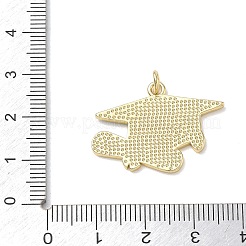 Brass with Black Enamel Pendants&nbsp;KK-CBAD872-19G