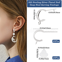 20Pcs Brass Ear Stud Findings&nbsp;KK-BBC0016-20