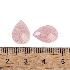 エポキシ樹脂グリッターパウダーデコデンカボション  多面カットティアドロップ  ピンク  13x9.5x3.5mm&nbsp;CRES-S367-07