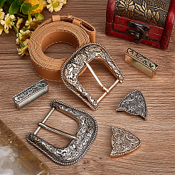 2 Sets 2 Styles Belt Alloy Buckle Sets&nbsp;FIND-BC0004-54