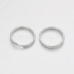 真鍮スプリットリング  ダブルループ丸カン  銀  10x1.5mm  内径約9mm  約2600個/500g&nbsp;KK-E647-09S-10mm