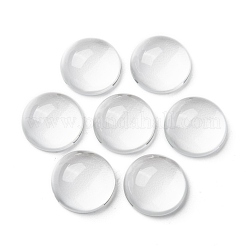 透明な半円形のガラスカボション  透明  14~15x7~8mm&nbsp;X-GGLA-R027-14mm