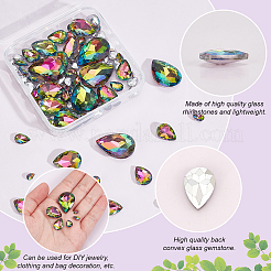 94Pcs 6 Style Glass Rhinestone Cabochons&nbsp;GLAA-FG0001-15