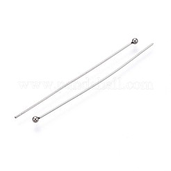 304ステンレススチールヘッドピン  ステンレス鋼色  45mm  ヘッド：2mm  100個/セット&nbsp;STAS-T065-45mm-20P