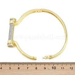 真鍮マイクロパヴェクリアキュービックジルコニアバングル（女性用）  18KGP本金メッキ  3/8インチ（0.85cm）  内径：2-3/8インチ（6.05cm）&nbsp;BJEW-D368-01G