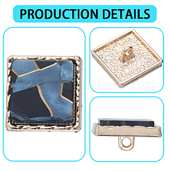 20色5穴合金樹脂ボタン1個  正方形  ミックスカラー  18x18x9mm  穴：2mm  4個/カラー&nbsp;BUTT-GF0004-08