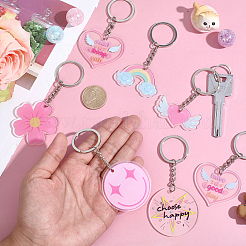 12Pcs 6 Style Acrylic Keychains&nbsp;KEYC-HY0001-40