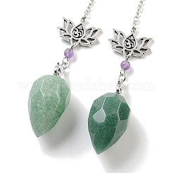 Natural Green Aventurine Teardrop Dowsing Pendulums&nbsp;G-K338-11P-07
