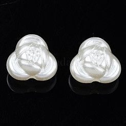 ABSプラスチックパール調ビーズ  花  貝殻色  10.5x11.5x7.5mm  穴：1.8mm  約1200個/500g&nbsp;KY-S163-442