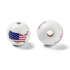 Independence Day Theme Wood European Beads&nbsp;WOOD-M011-07G