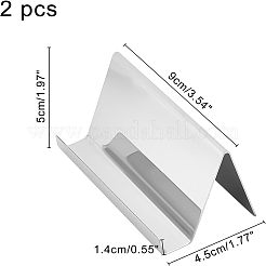 ステンレス鋼の名刺フレーム  ステンレス鋼色  1-3/4x3-1/2x2インチ（4.5x9x5cm）&nbsp;LS-ODIS-WH0008-37P