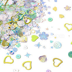 プラスチックスパンコールビーズ 100g  縫製工芸品の装飾  薄緑  6x6mm&nbsp;PVC-TA0001-04E