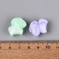 光沢のあるツートンカラーの透明アクリルビーズ  馬  暗闇で光る  グリッターパウダー付き  ミックスカラー  19x19~20x12mm  穴：2mm  約210個/500g&nbsp;OACR-Q199-35