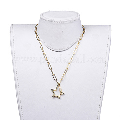 Brass Paperclip Chain Necklaces&nbsp;NJEW-JN02739-03
