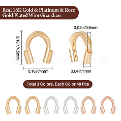 120Pcs 3 Colors Brass Wire Guardian and Protectors&nbsp;KK-BBC0003-63