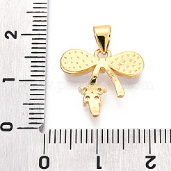 Brass Micro Pave Clear Cubic Zirconia Pendants&nbsp;KK-N268-79G