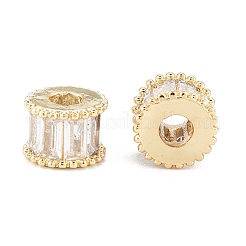 Brass Micro Pave Clear Cubic Zirconia Beads&nbsp;LS-ZIRC-L101-08G