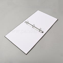 リネンと厚紙のルーズリーフブックカバー  3穴バインダーカバー  長方形  グレー  240x210x40.5mm&nbsp;AJEW-WH20020-016A