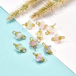 Crackle Glass Links Connectors&nbsp;PALLOY-JF00904