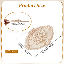Wood Cabochons Carved Onlay Applique Craft&nbsp;AJEW-WH20054-252
