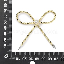 合金とガラスの蝶結びシャンデリア部品リンク  プラチナ  ライトカーキ  71x66.5x8mm  穴：1x1.5mm&nbsp;PALLOY-D360-01A