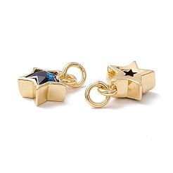 Brass Cubic Zirconia Charms&nbsp;FIND-Z005-02E