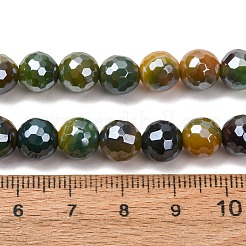 Electroplated Natural Agate Beads Strands&nbsp;G-B191-A07-8mm-19