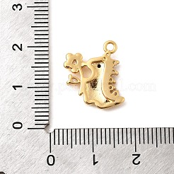 真鍮製マイクロパヴェキュービックジルコニアペンダント  恐竜  ニッケルフリー  18KGP本金メッキ  17x16x3mm  穴：1.6mm&nbsp;KK-C117-04A-G