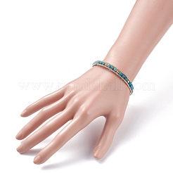 Round Natural Apatite Beaded Bracelet&nbsp;BJEW-TA00038-05