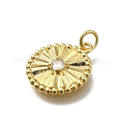 Brass Micro Pave Cubic Zirconia Pendants&nbsp;KK-C090-20G